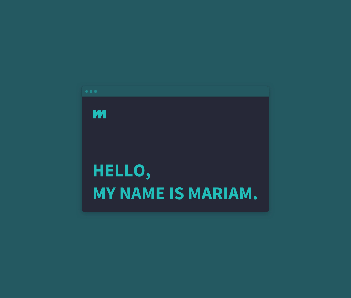 A simplified mockup of an older version of Mariam Hatim's portfolio website.